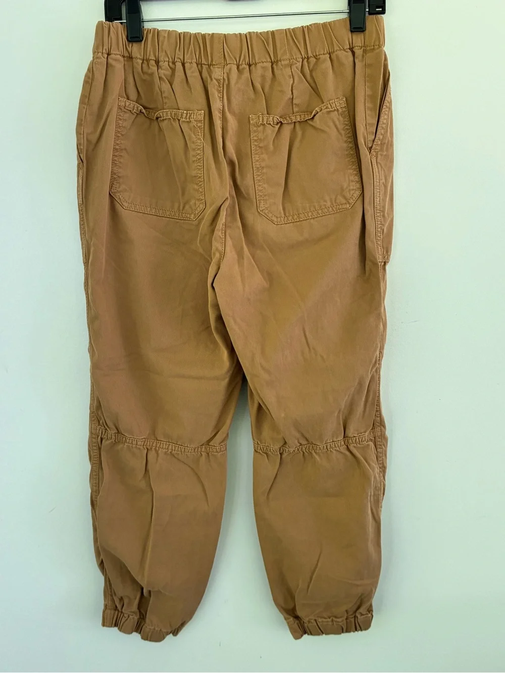 Free People Women's Camel Cadet Utility Safari Cropped Jogger Pant Button Fly S
